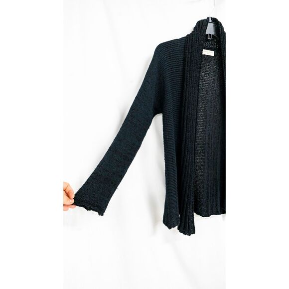 Georgina Estefania Dallas Knit in USA Black Open Woven Sweater Cardigan M - Picture 2 of 7